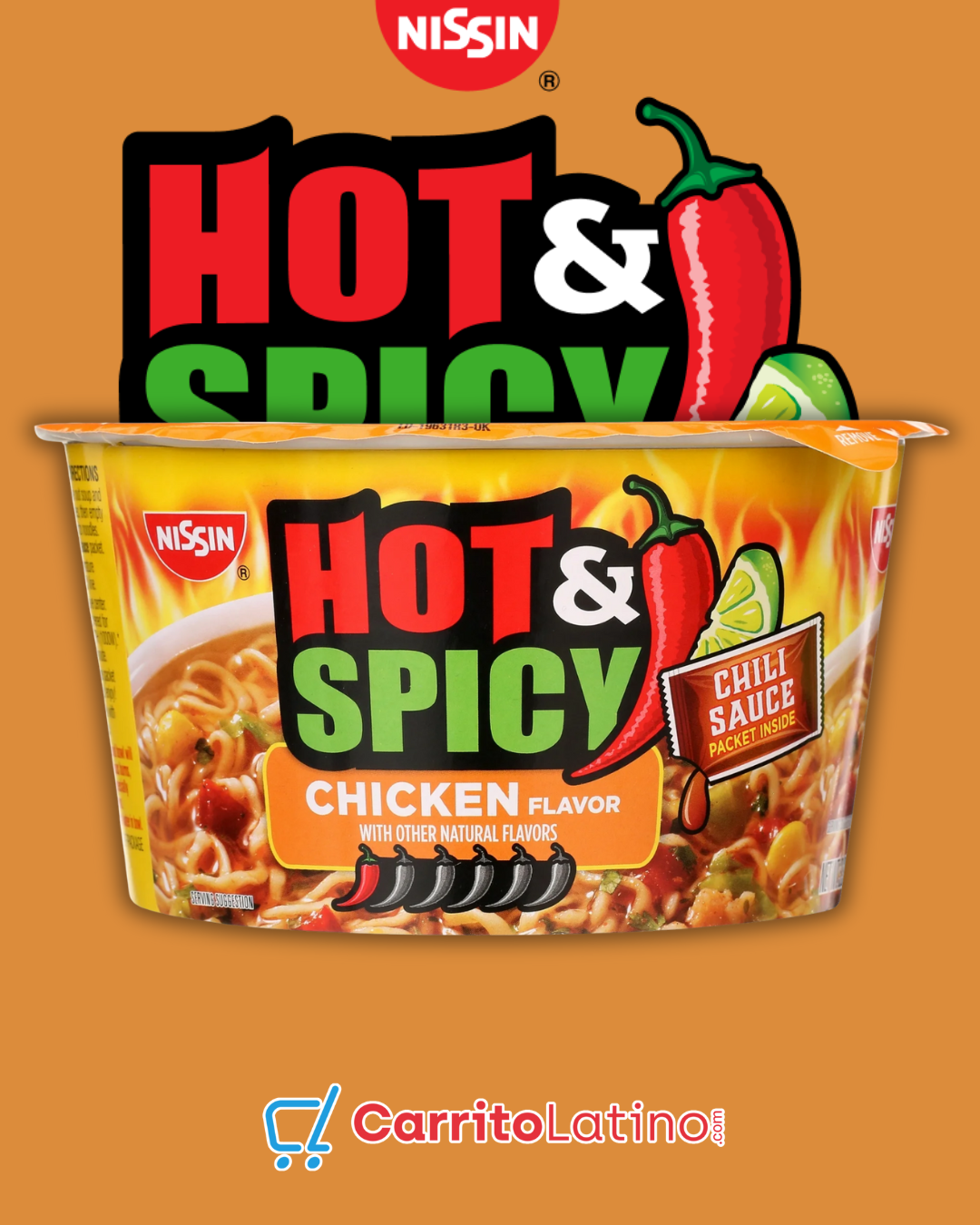 Nissin Hot & Spicy Chicken Flavor 3.32 oz