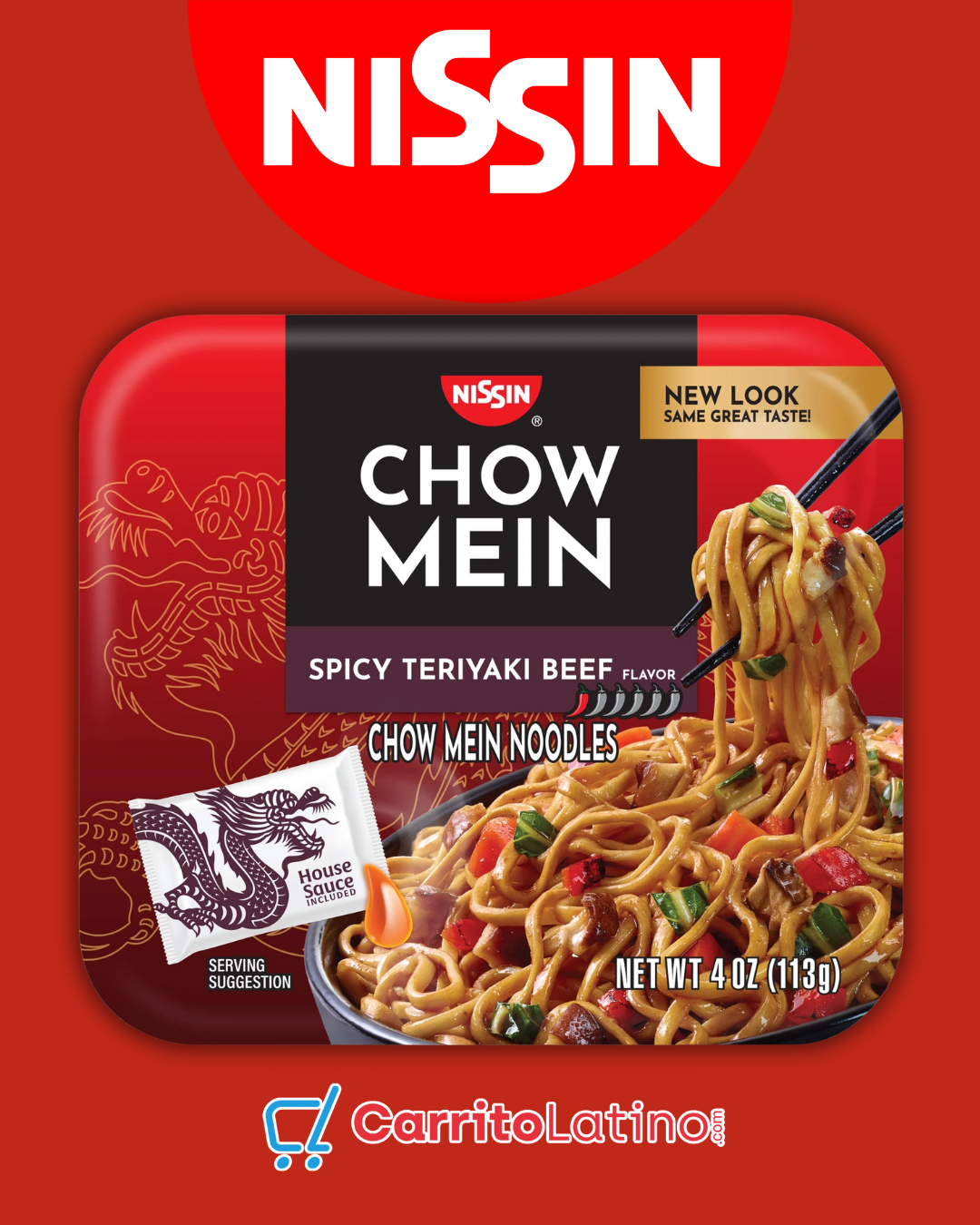 Nissin Chow Mein Spicy Teriyaki Beef Flavor 4 oz