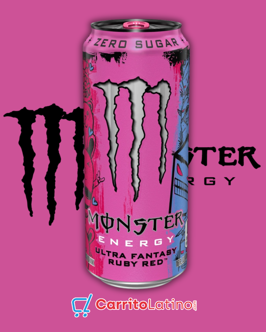 Monster Energy Ultra Fantasy Ruby Red 16 oz – Carrito Latino