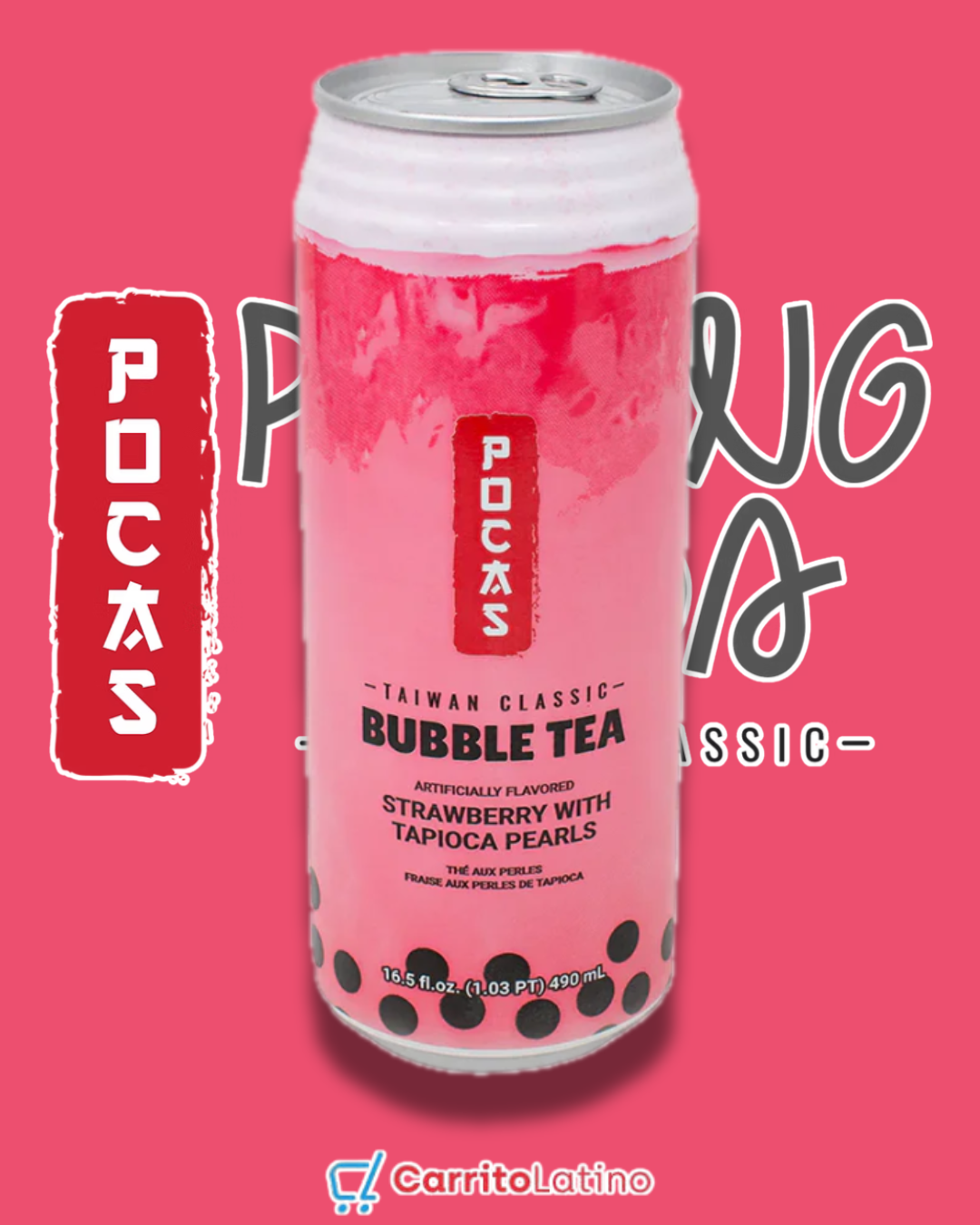 Pocas Bubble Tea Strawberry 16.5floz – Carrito Latino