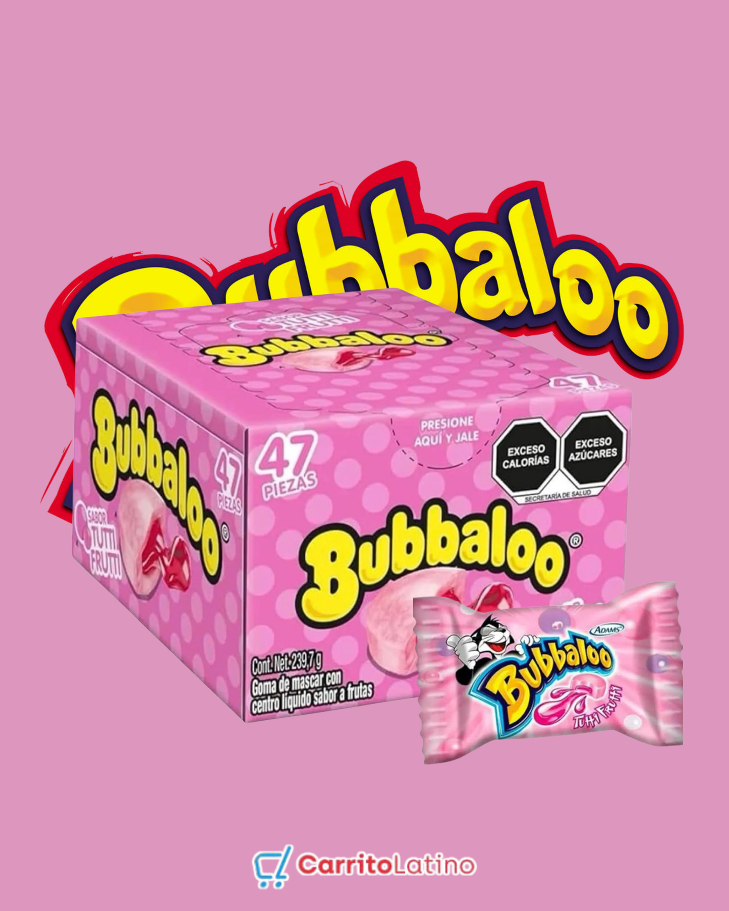 Bubbaloo Sabor Tutifruti 47 Piezas