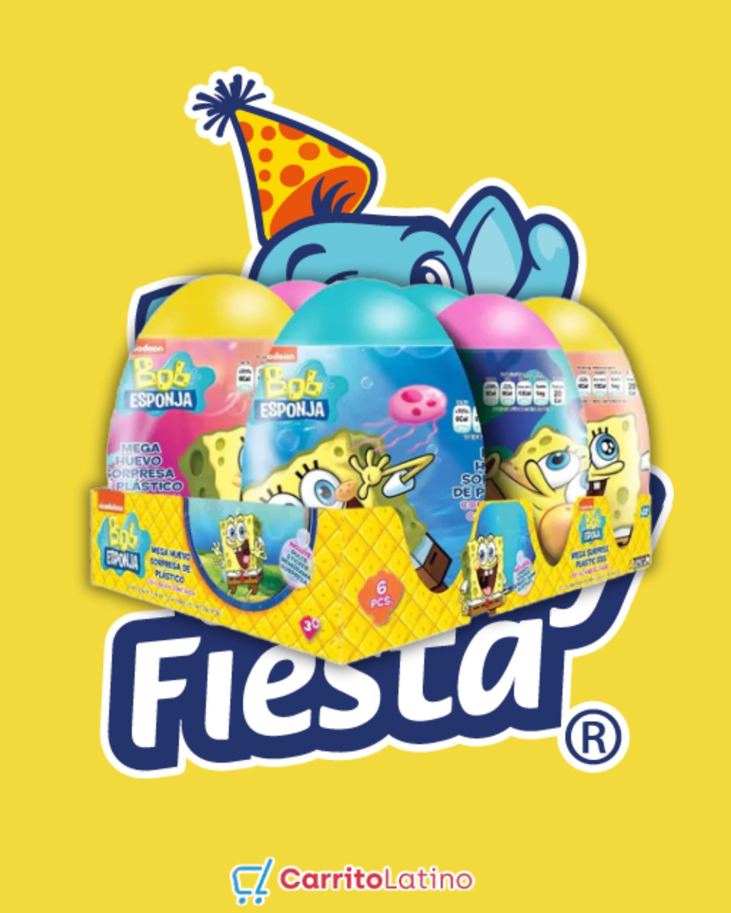 Mega Bob Esponja – Paquete con 6 Huevos Sorpresa