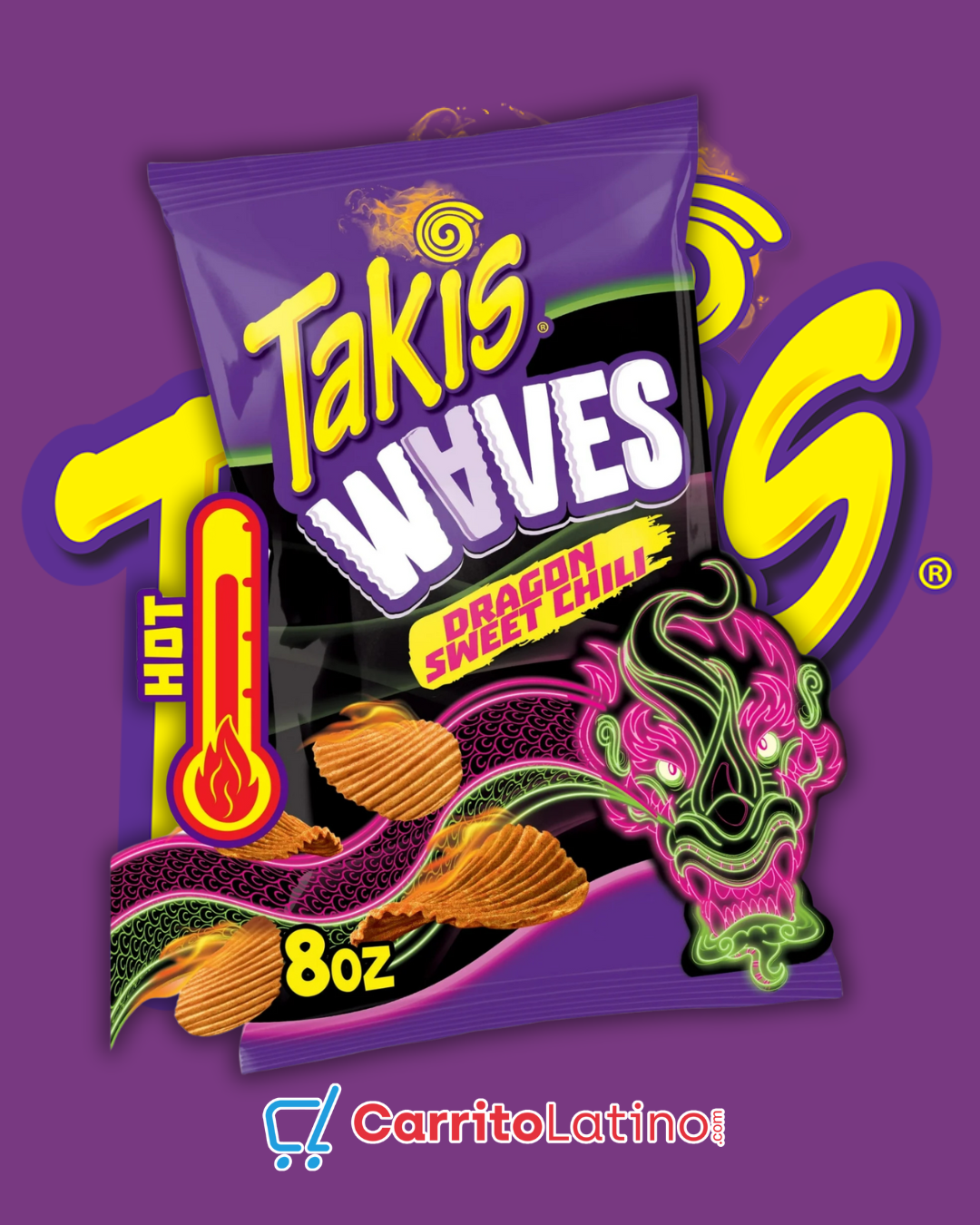 Barcel Takis Waves Dragon Sweet Chili 8 oz