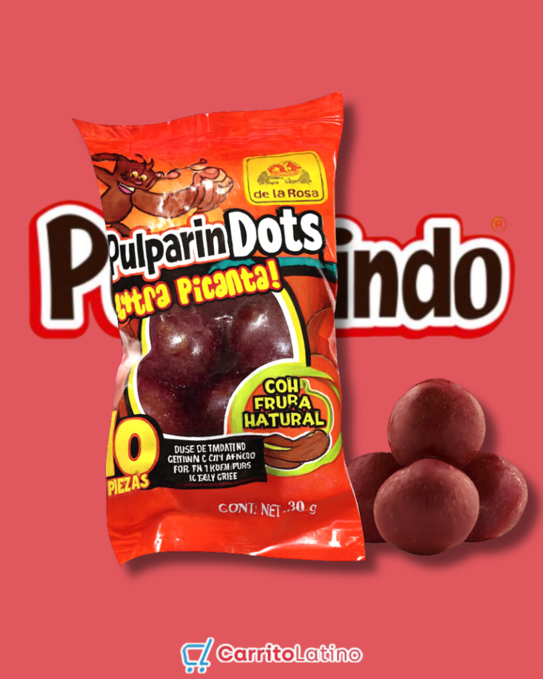 Pulparindots Extra Spicy/Picante 12 Piezas 360 gr / 12.8 oz