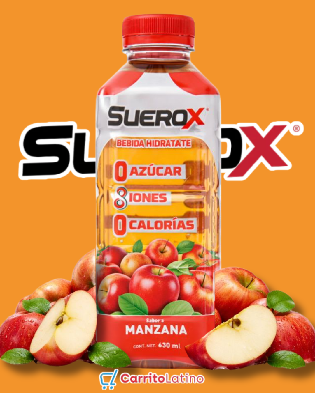 SueroX Bebida Electrolitos Manzana 630 ml