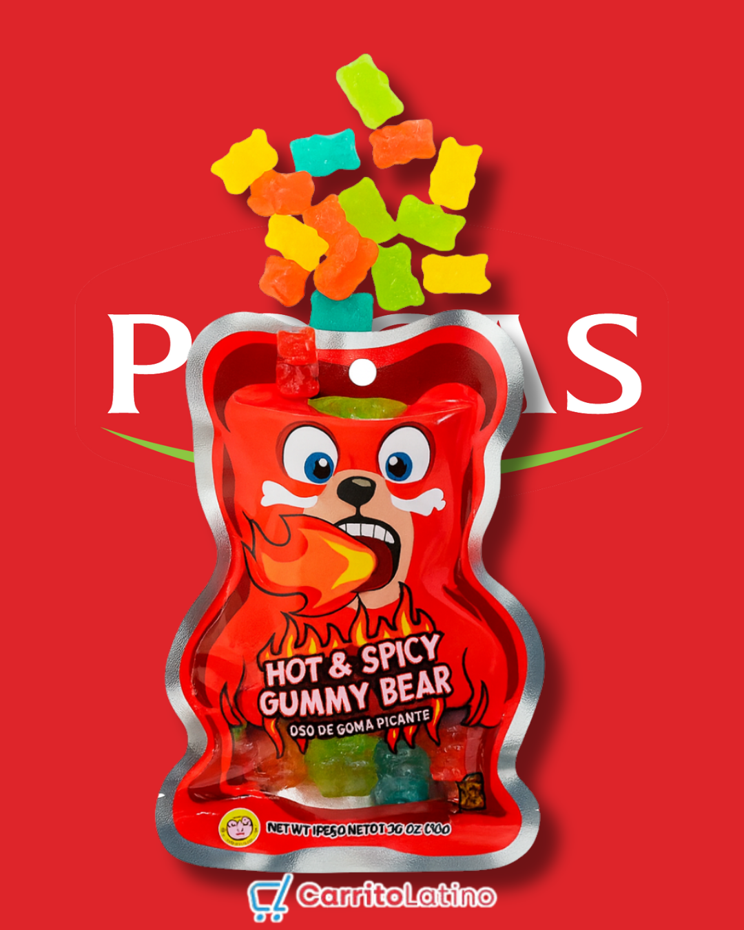 Pocas Hot and Spicy Gummy Bear 2.95 OZ