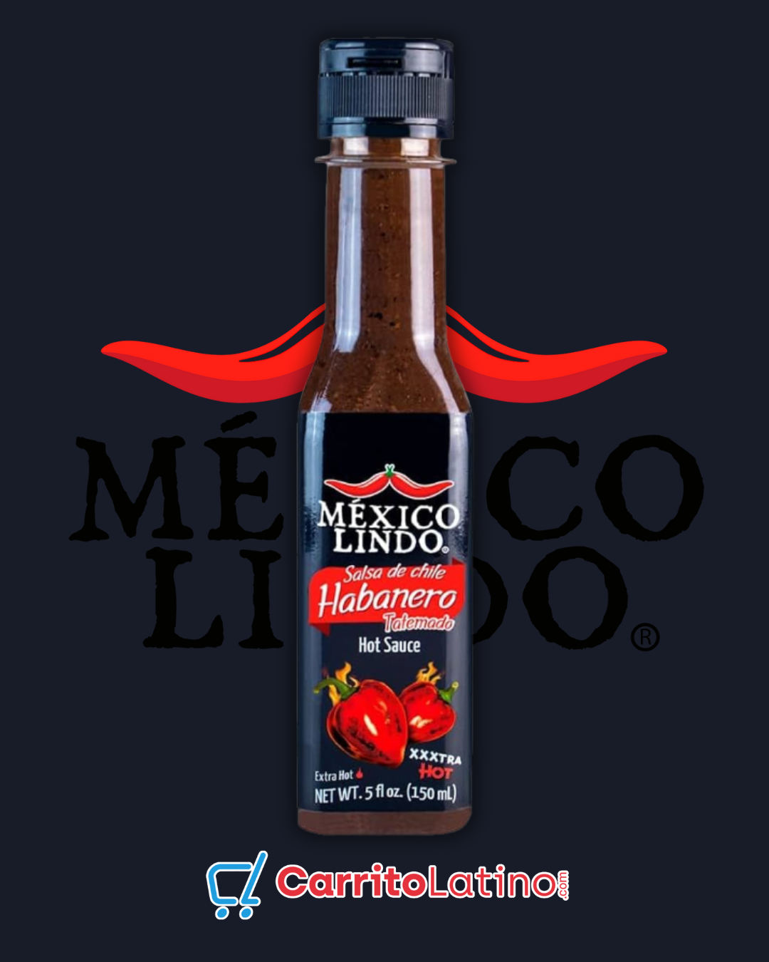 Mexico Lindo Salsa de Chile Habanero Tatemado 5 oz