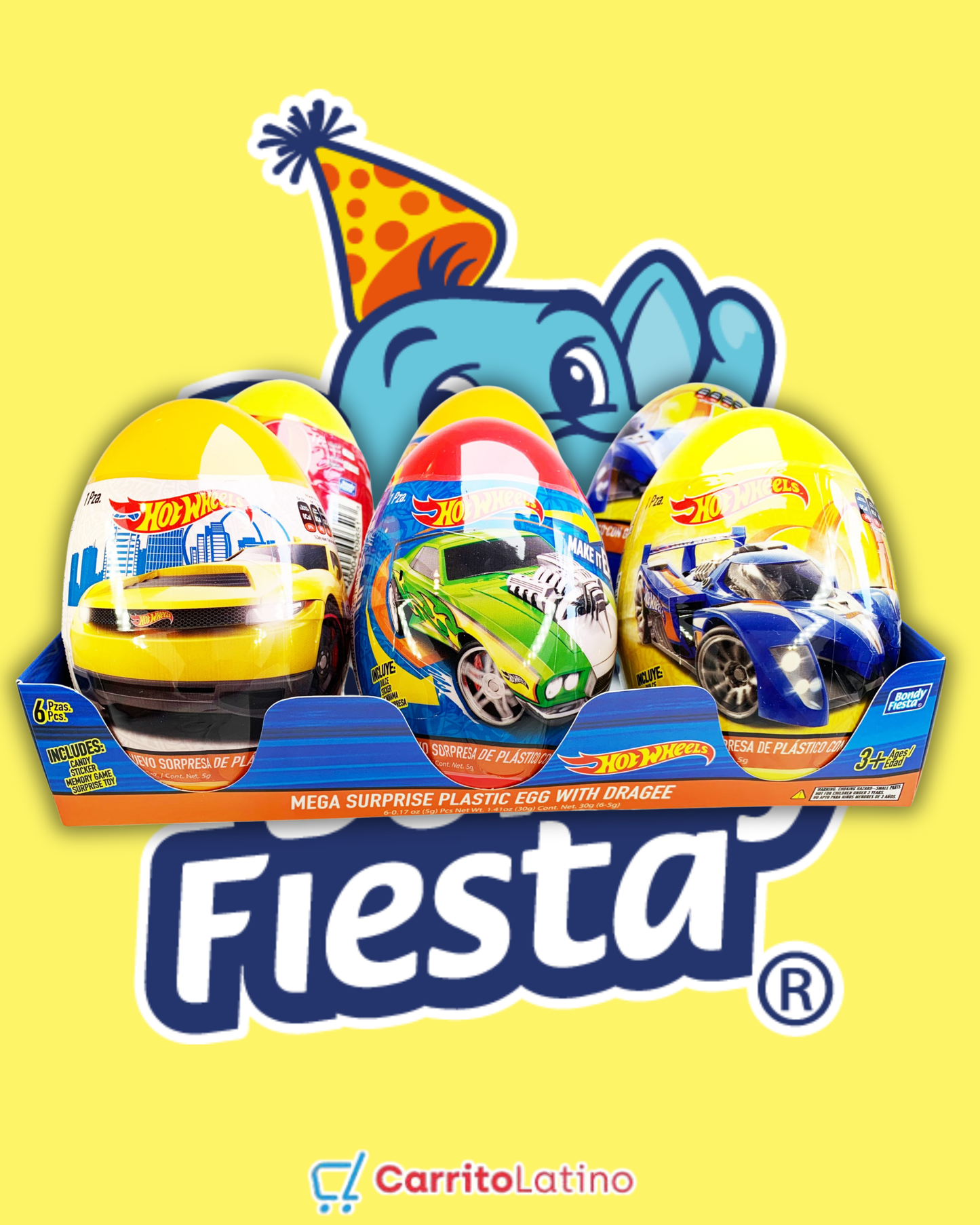 Mega Hot Wheels – Paquete con 6 Huevos Sorpresa