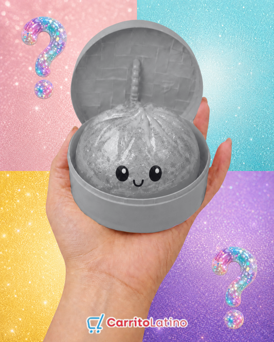 Mystery Glitter Dumpling Squishy con “Steamer”