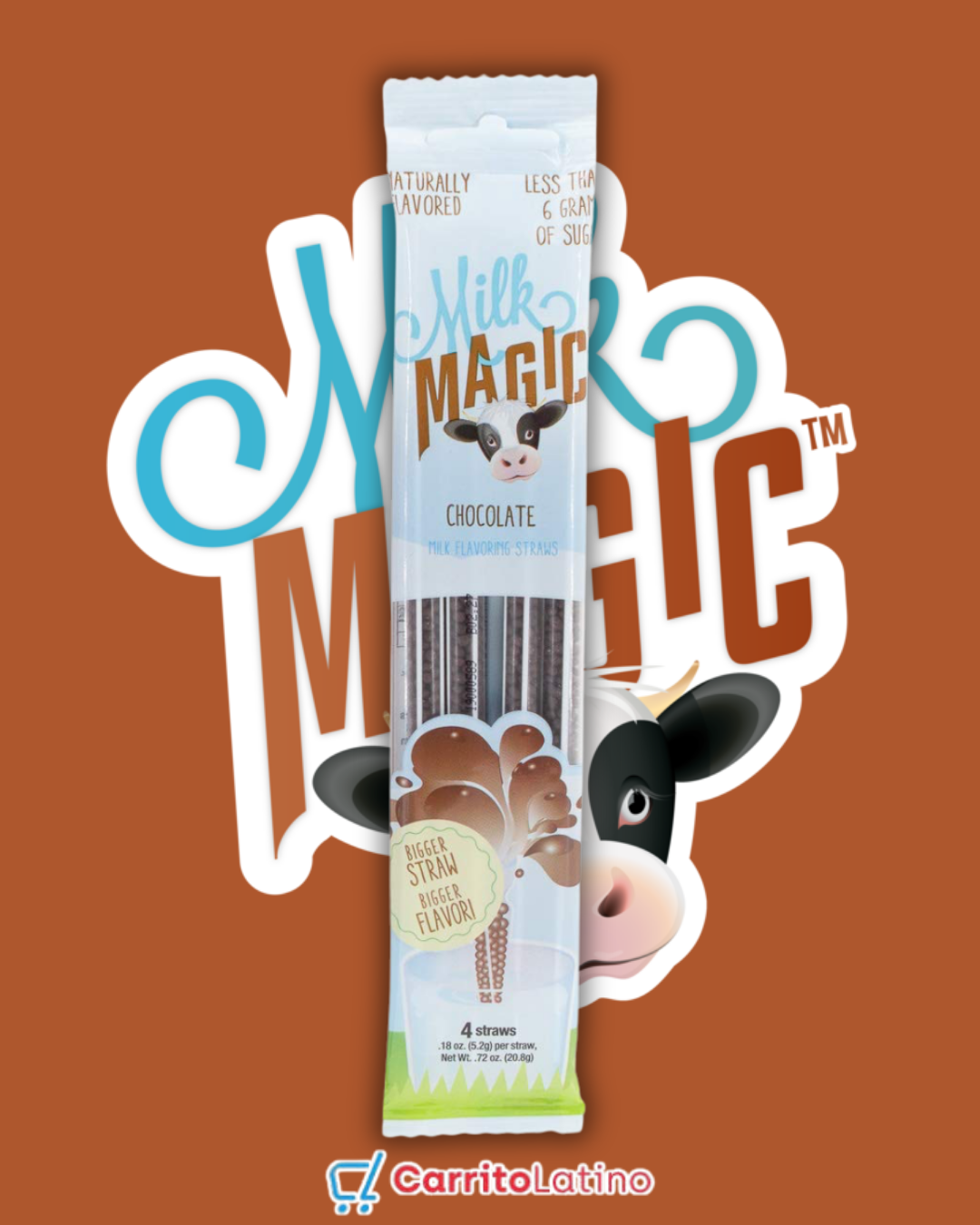 Milk Magic Straws Chocolate Flavor 0.18 oz