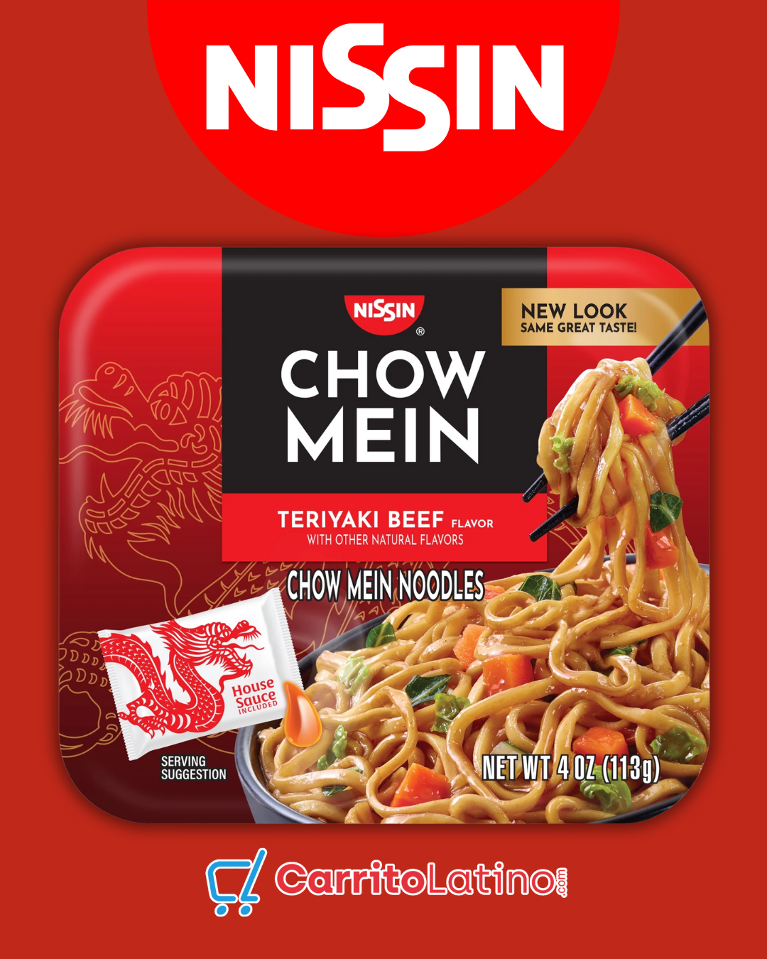 Nissin Chow Mein Teriyaki Beef Flavor 4 oz