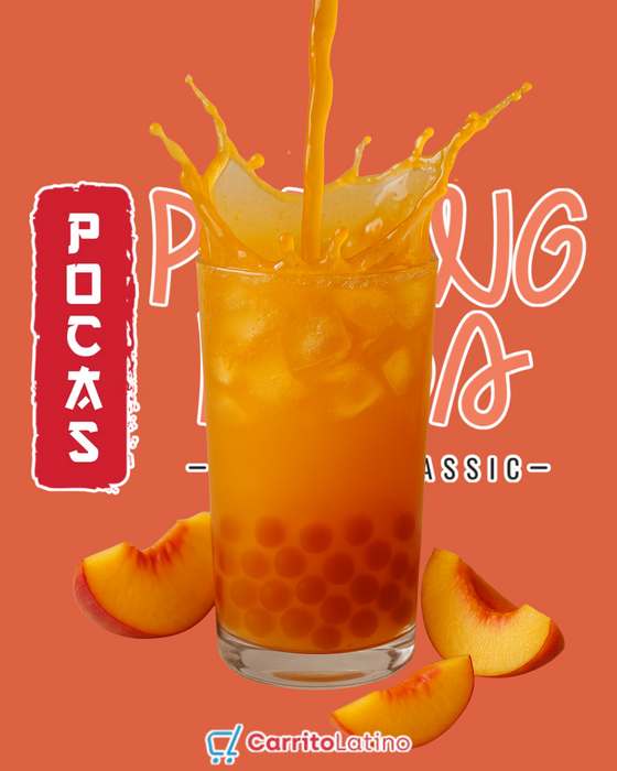 Pocas Popping Boba Peach Oolong Tea 16.5floz