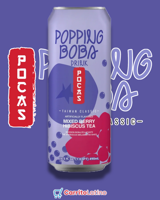 Pocas Popping Boba Mixed Berry Hibiscus Tea 16.5floz
