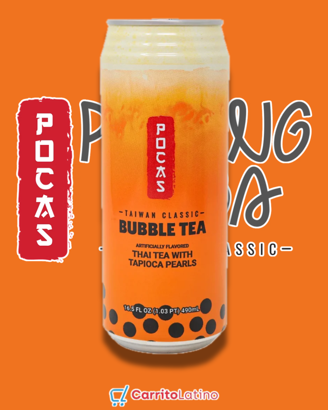 Pocas Bubble Tea Thai Tea 16.5floz
