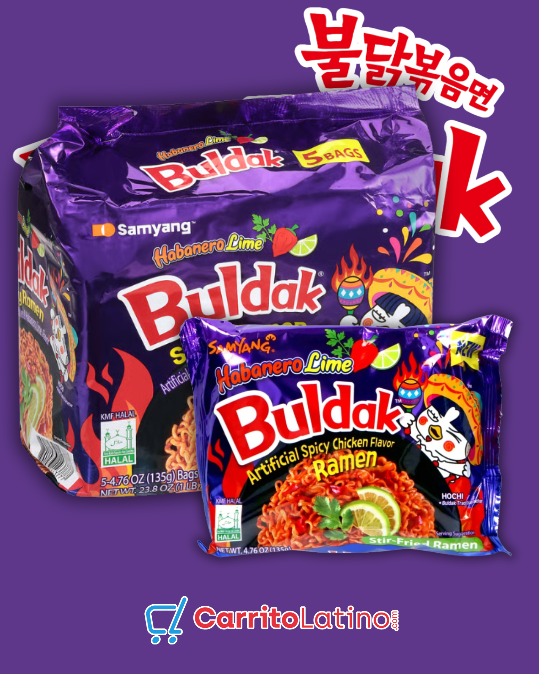 Buldak Spicy Ramen Habanero Lime Flavor