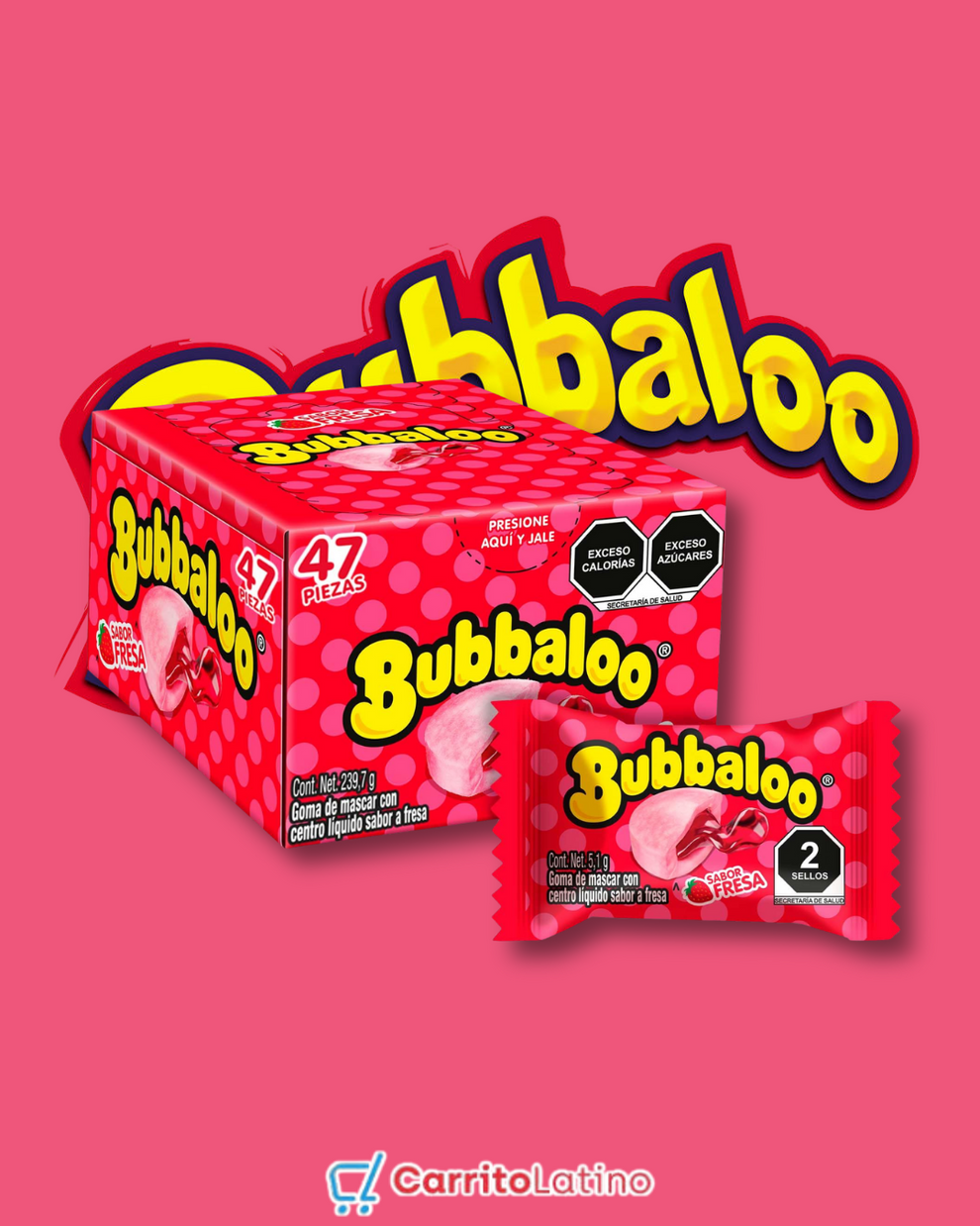 Bubalo Sabor Fresa 47 Piezas – Carrito Latino