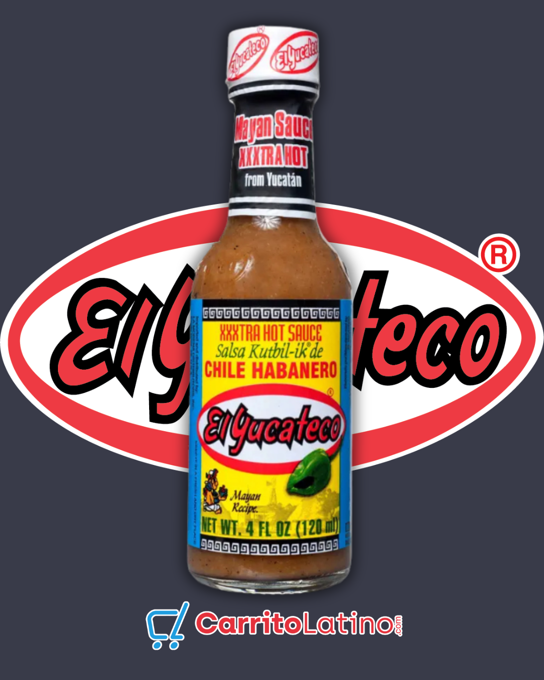 El Yucateco Mayan Sauce XXXtra Hot 4 oz