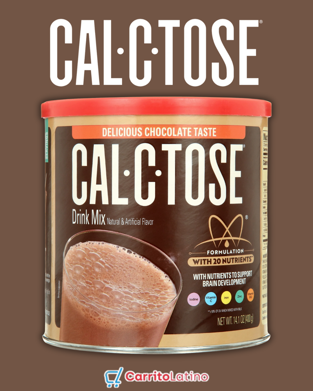 Cal-C-Tose Chocolate Drink Powder Mix 14.1 oz