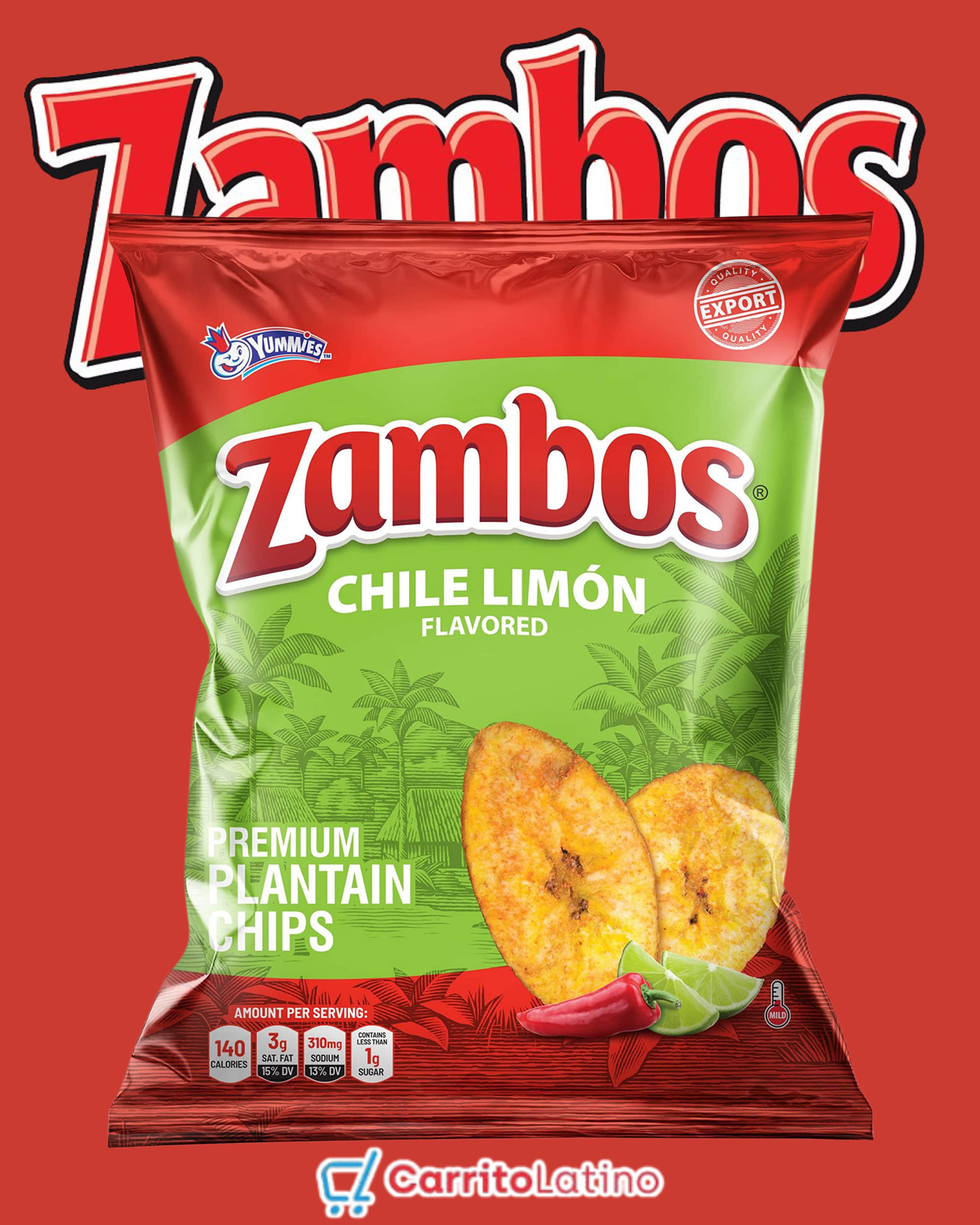 Zambos Plantain Chips Chile Limón 5.3oz