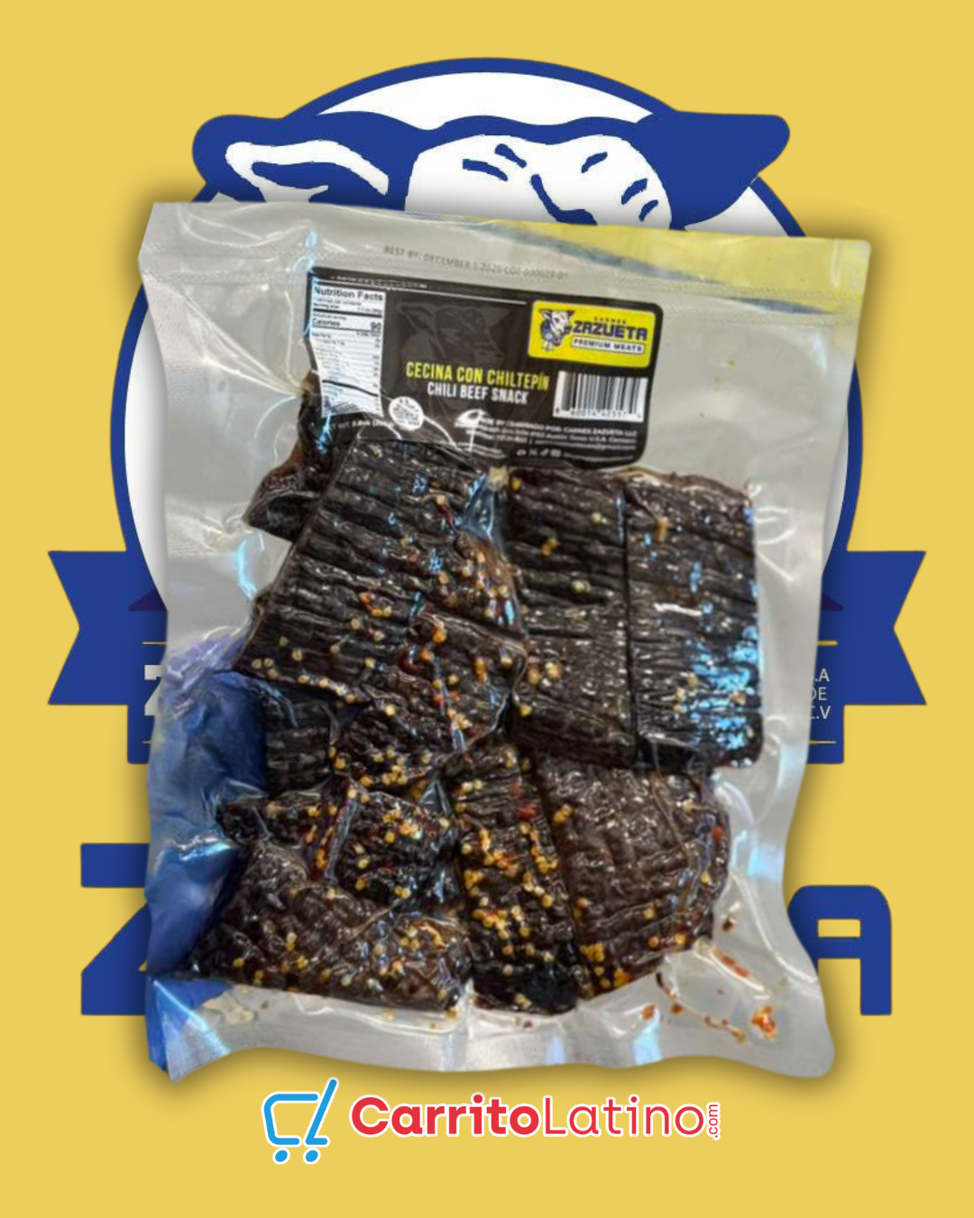 Zazueta Cecina con Chiltepin – Premium Dried Beef 4.4 oz