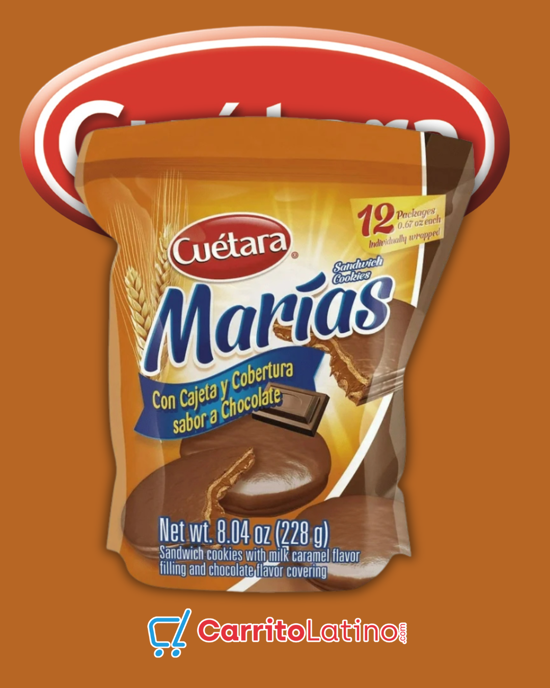 Cuétara Marías with Cajeta and Chocolate Coating 8.4 oz