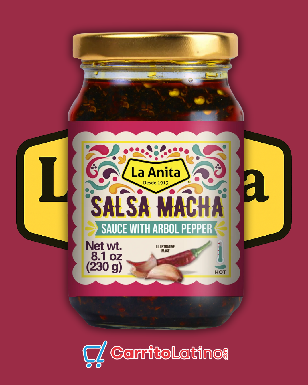 La Anita Chili Crisp Salsa Macha Árbol Pepper 8.1 oz