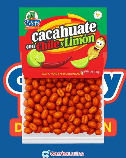 Cacahuate con Chile y Limon por Gummy Bear 170 gr / 6 oz