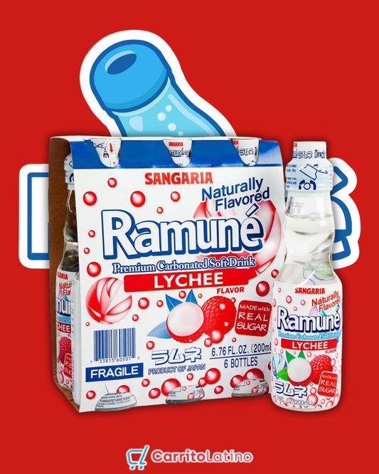 Ramune Lychee Japanese Soda 6 Pack (200 ml each)