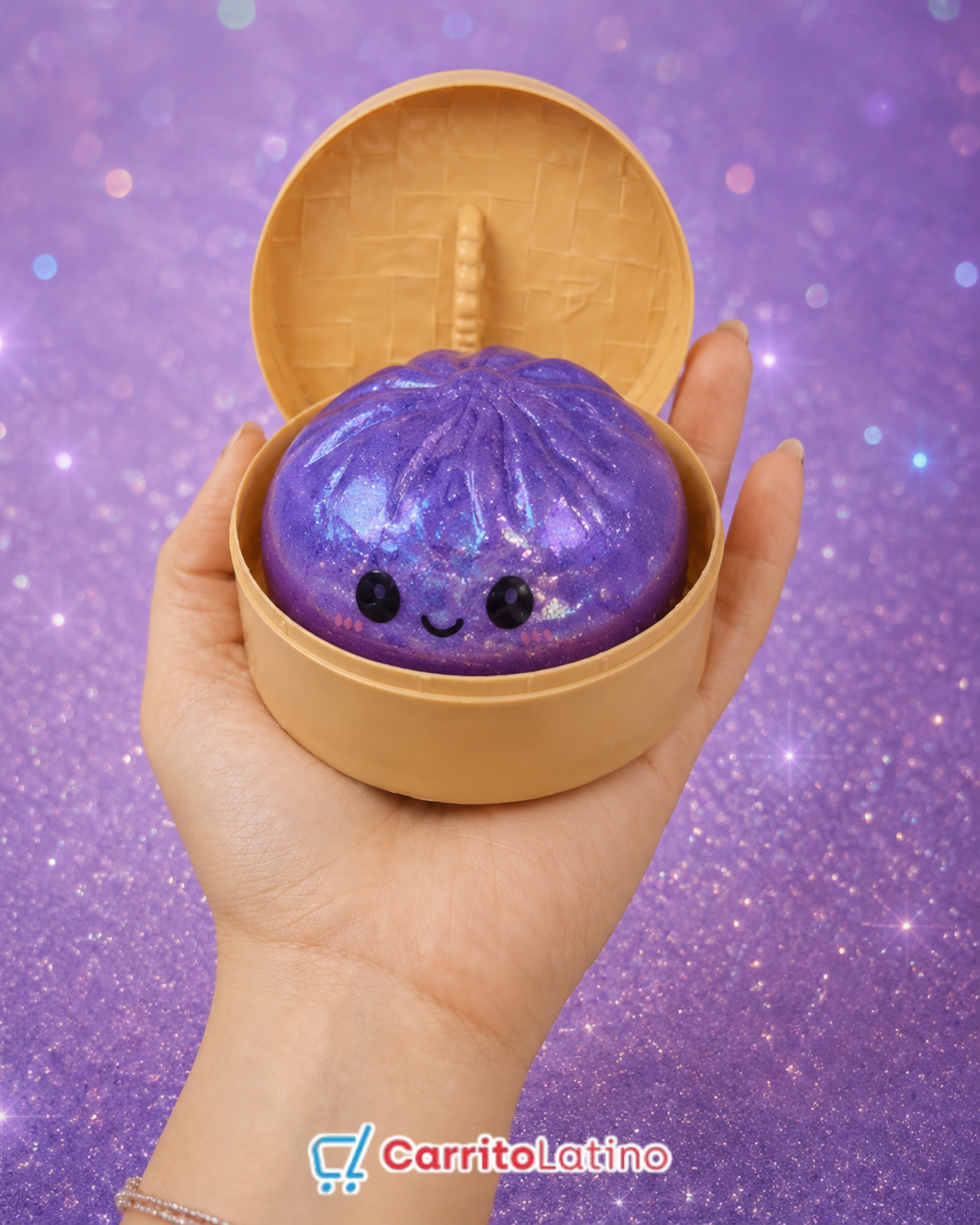 Mystery Glitter Dumpling Squishy con “Steamer”