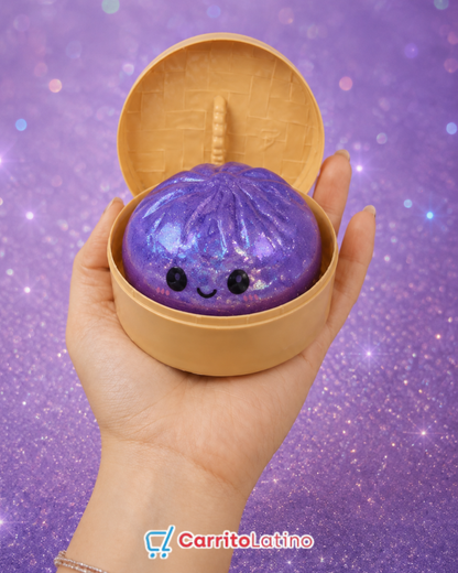 Mystery Glitter Dumpling Squishy con “Steamer”