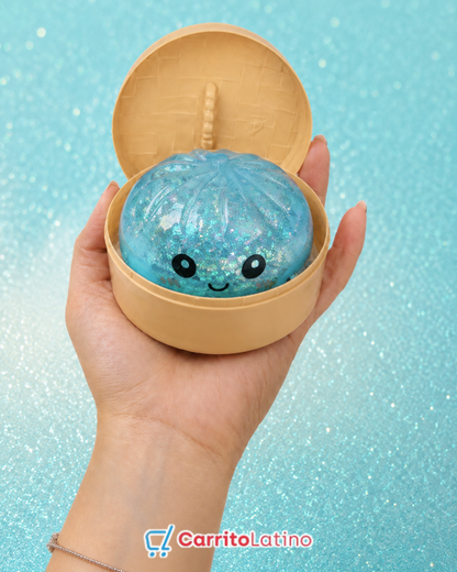 Mystery Glitter Dumpling Squishy con “Steamer”