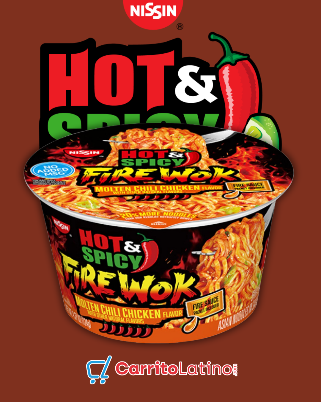 Nissin Fire Wok Molten Chili Chicken Flavor 4.37 oz