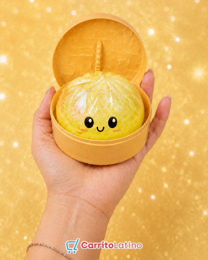 Mystery Glitter Dumpling Squishy con “Steamer”