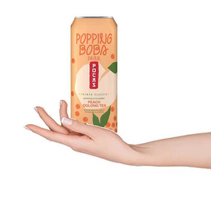 Pocas Popping Boba Peach Oolong Tea 16.5floz