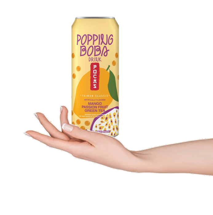 Pocas Popping Boba Mango Passionfruit Green Tea 16.5floz