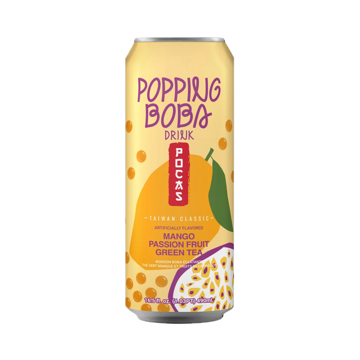 Pocas Popping Boba Mango Passionfruit Green Tea 16.5floz