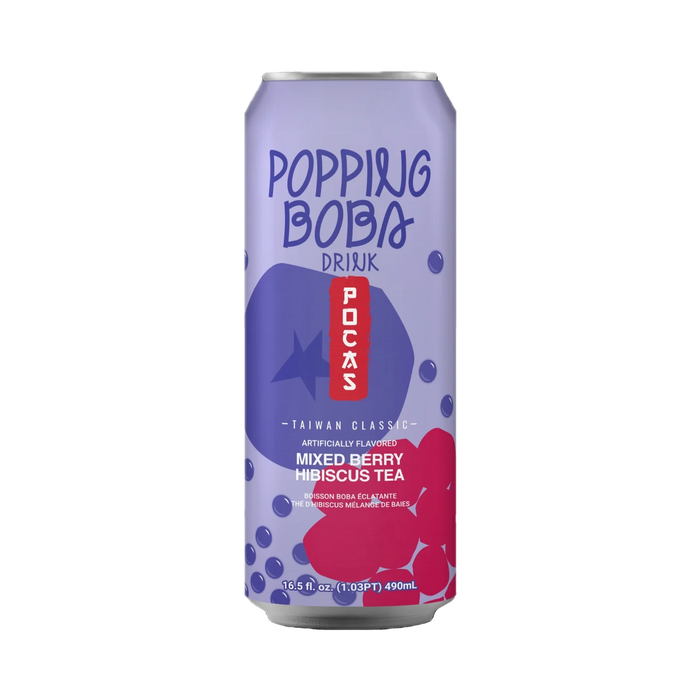 Pocas Popping Boba Mixed Berry Hibiscus Tea 16.5floz